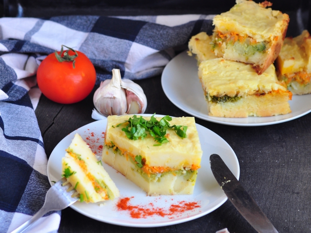 Картофельная запеканка с брокколи